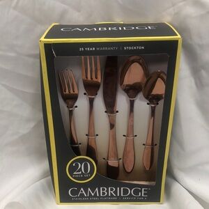 Cambridge Rafael Copper Satin 20-Piece Flatware Set